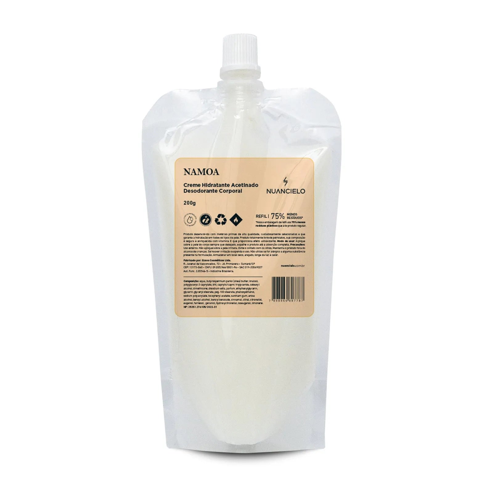 REFIL CREME HIDRATANTE DESODORANTE ACETINADO NAMOA