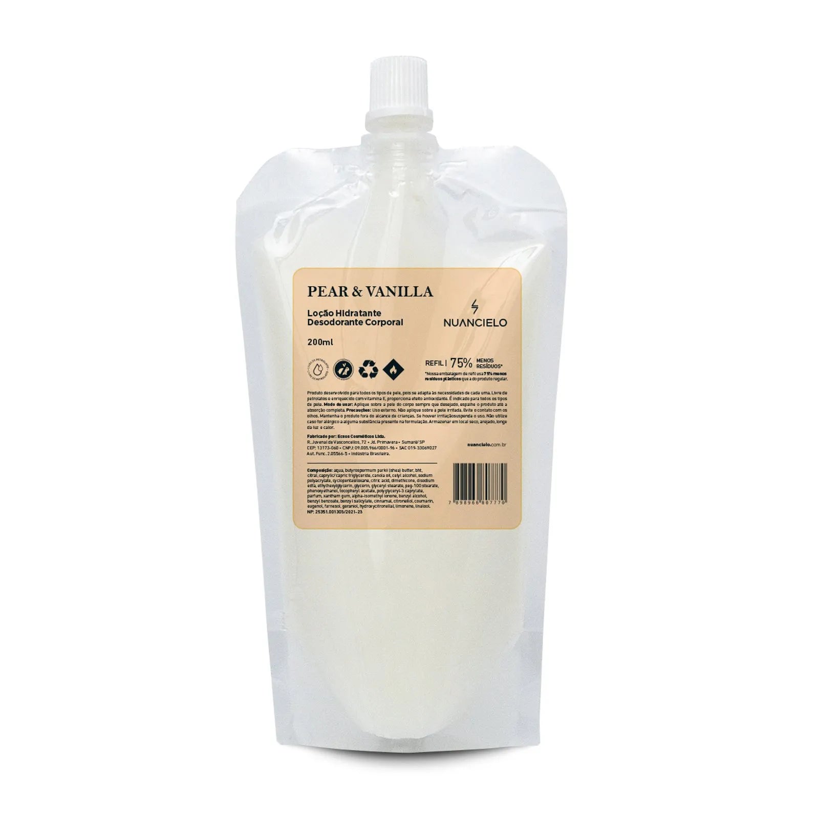 REFIL LOÇÃO HIDRATANTE DESODORANTE CORPORAL PEAR & VANILLA 200ml